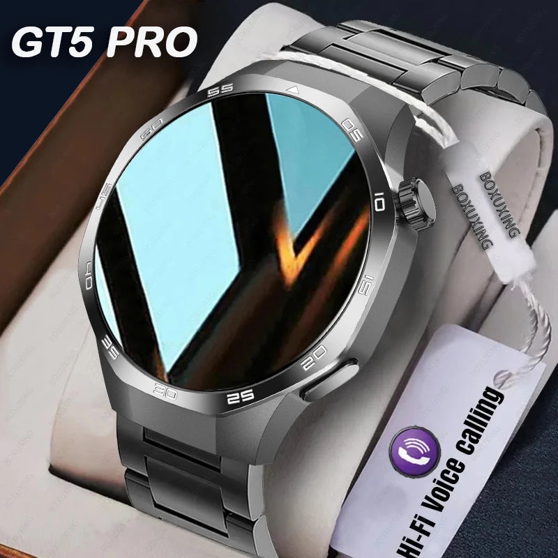 New GT5 Pro Smart Watch Men AMOLED HD Screen GPS NFC Heart Rate Bluetooth Call Watch 5 MAX IP68 Waterproof SmartWatch Man
