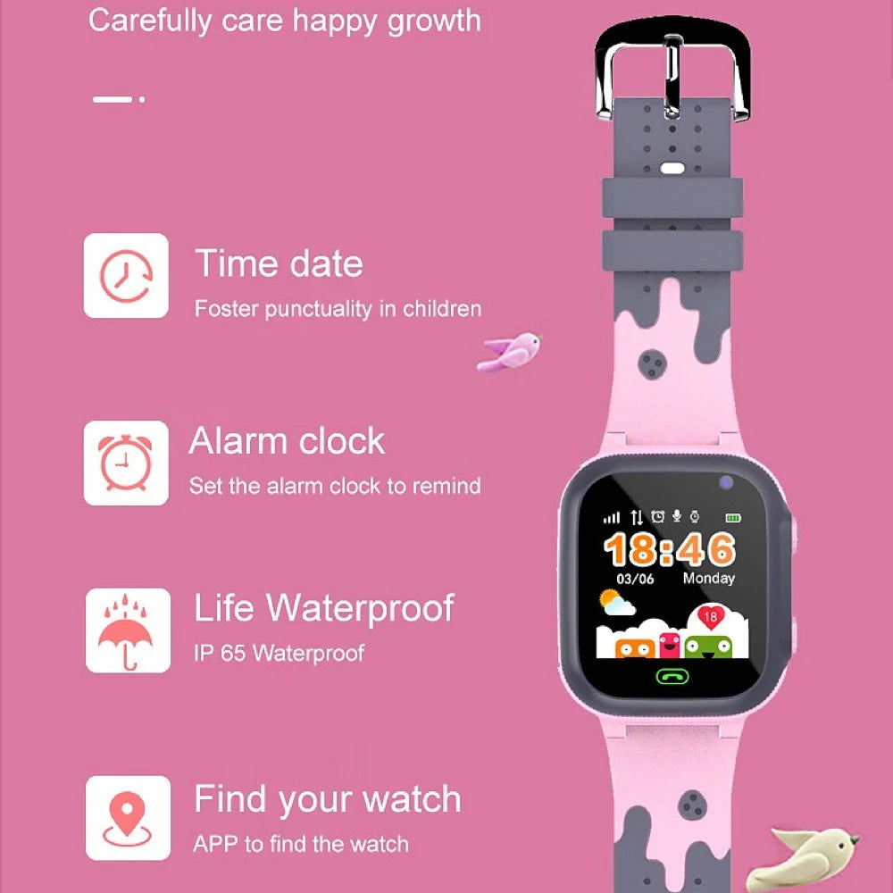 Kids Smart Watch SOS SIM Card LBS Tracker – Waterproof Phone Watch with Camera for Boys & Girls (Q19 / Z1 / A28 / Q88) - I YAN