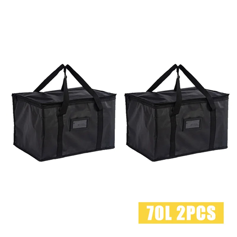 70L Insulated Thermal Cooler Bag Insulation To Keep Cold Large Capacity Portable Lunch Bag Zip Picnic Camping Tin Foil Food Bag