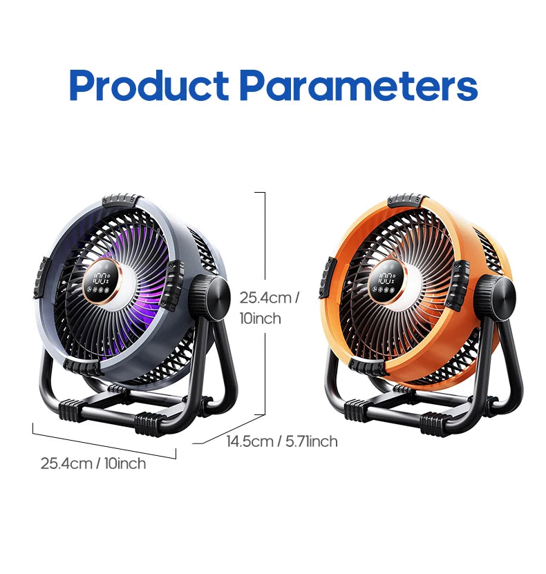 6 in 1 Desktop Fan 20000mAh Outdoor Camping Fan Air Circulator 4 Speed Adjustment Wireless Tent Ceiling Fan