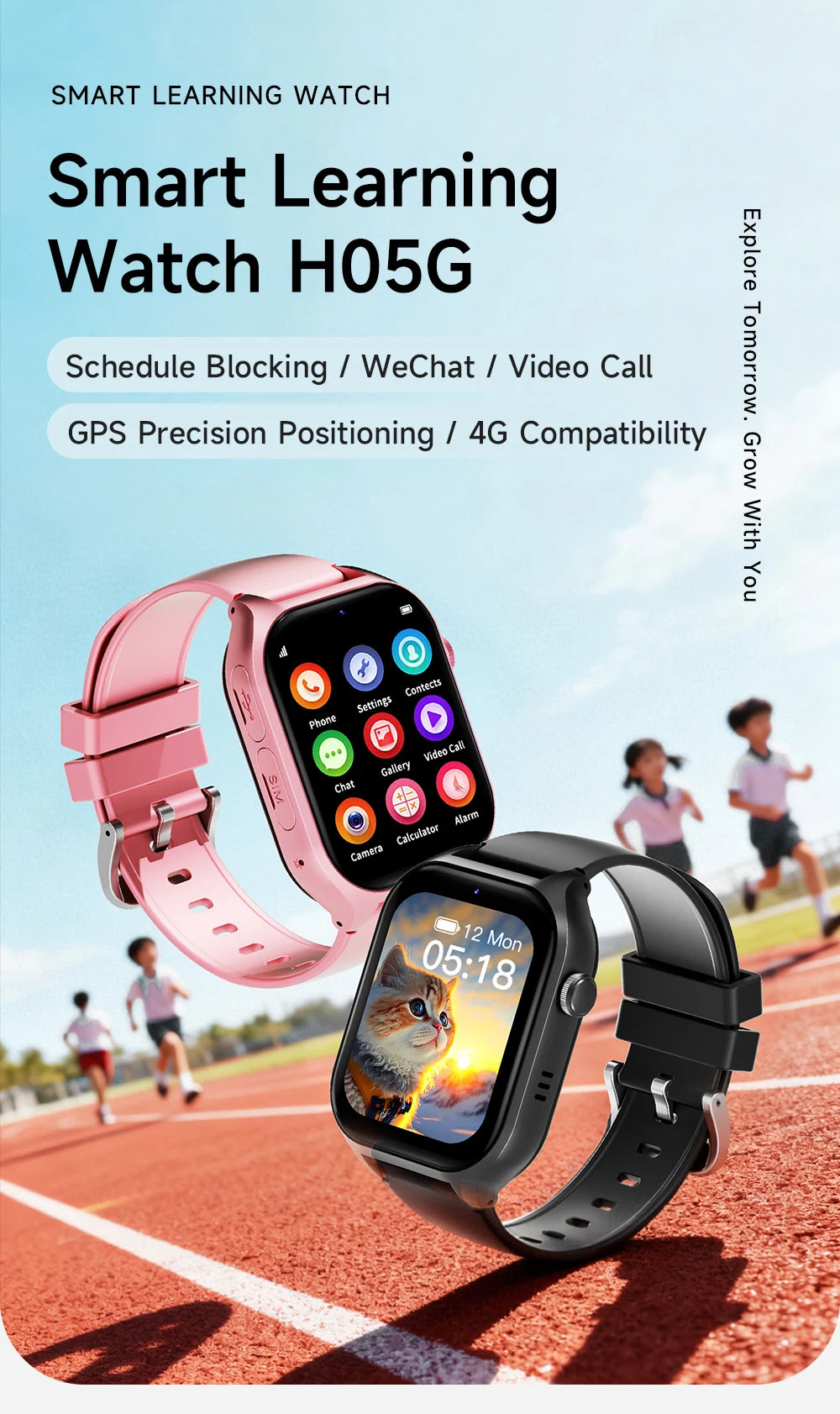 New Smart Watches 4G Kids GPS AGPS LBS SOS Music Playback Camera Smartwatch Waterproof Video Call 800mAh Boy Girl Children Gift