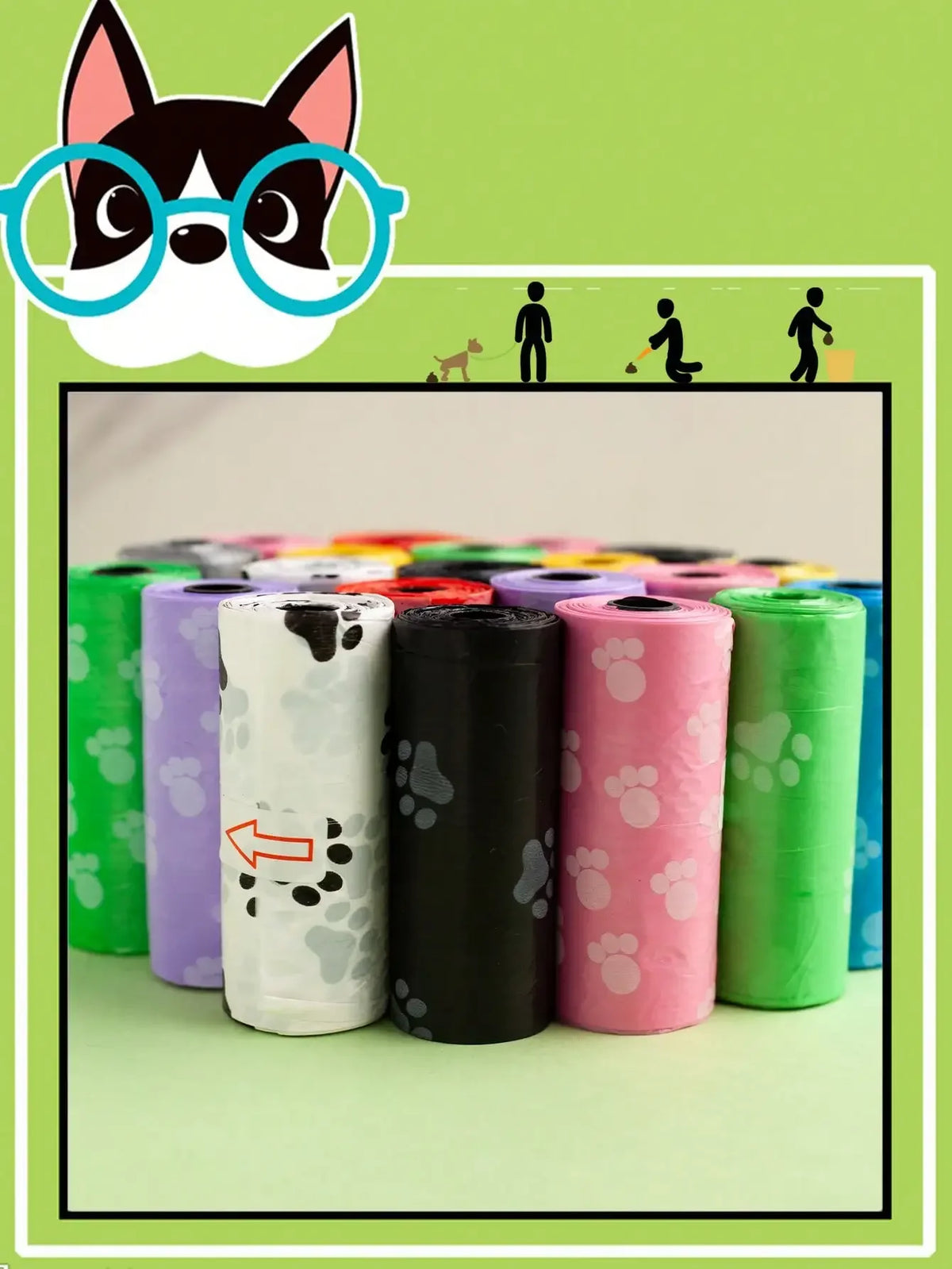 Leak-proof I YAN dog poop bags, thick and durable waste bags with odor control for easy, mess-free cleanup.