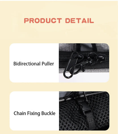 Expandable I YAN cat carrier backpack with shade cover and breathable mesh, designed for traveling with small cats and dogs.