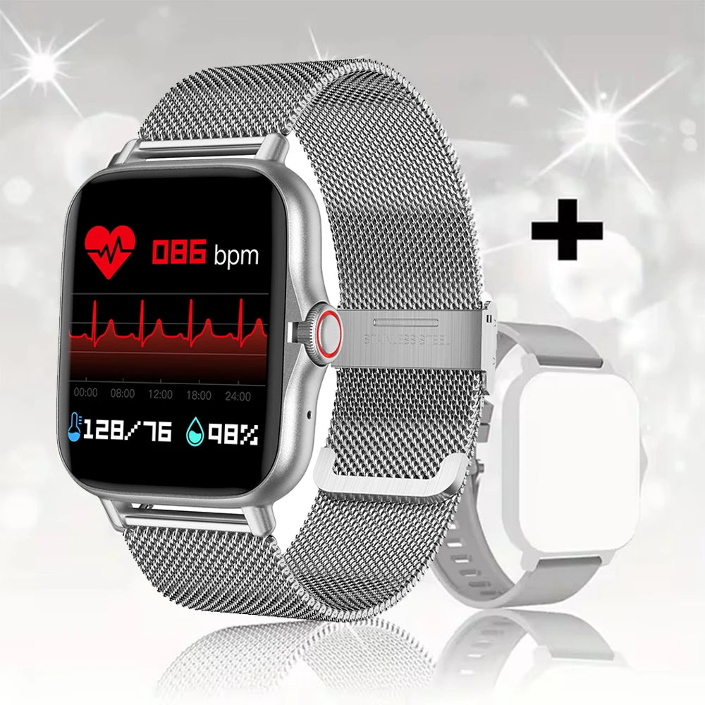 Smart Watch Android Phone 1.44'' Inch Color Screen Bluetooth Call Blood Oxygen/Pressure Monitoring Smart Watch Women Men