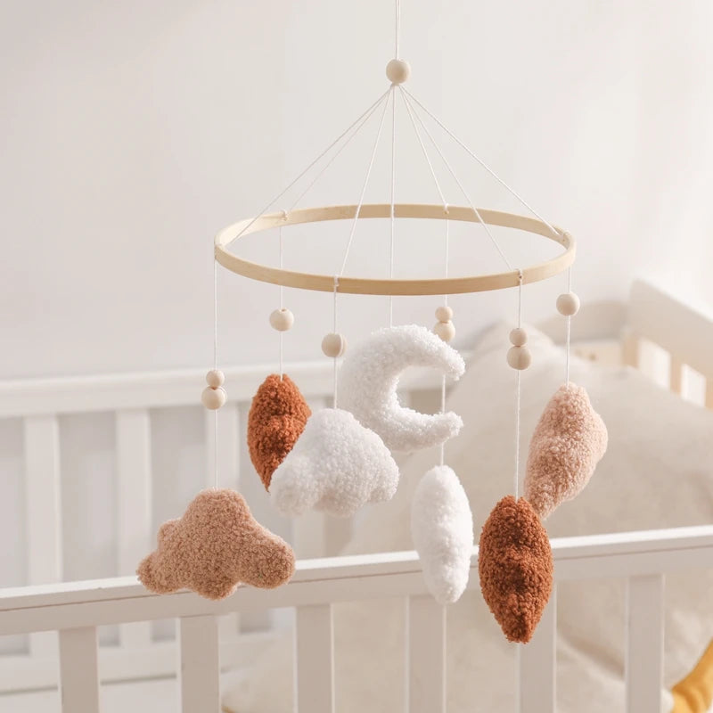 Crochet Stars Baby Crib Mobile – Wooden Bed Bell Hanging Toy for Newborns 0-12M - I YAN