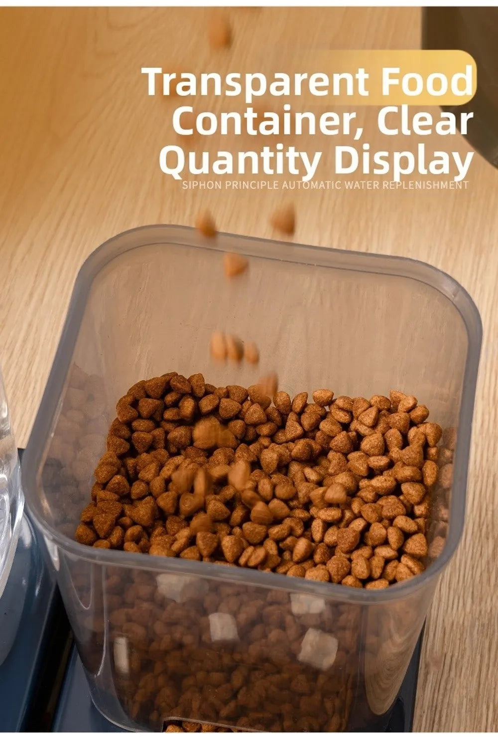 1.2L/1.5L Pet Automatic Feeder Plastic 2 Styles Cat Dog Water Dispenser Feeder Set Large Capacity 3 Colors