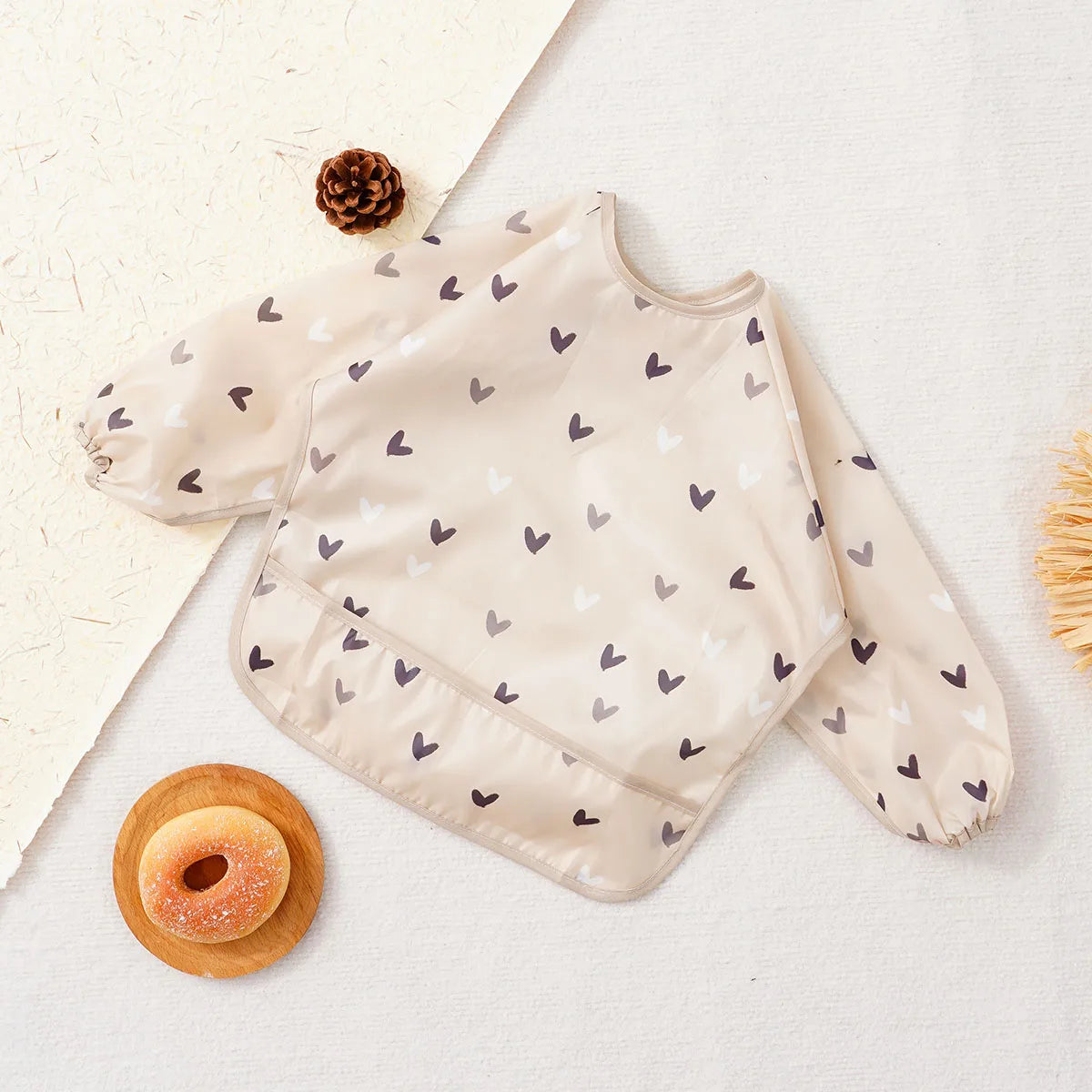 Long Sleeve Baby Bibs Water Dirt Proof Burp Cloths Cute Infant Eating Child Drawing Apron Self Feeding Bib Boy Girl 0-3 Year