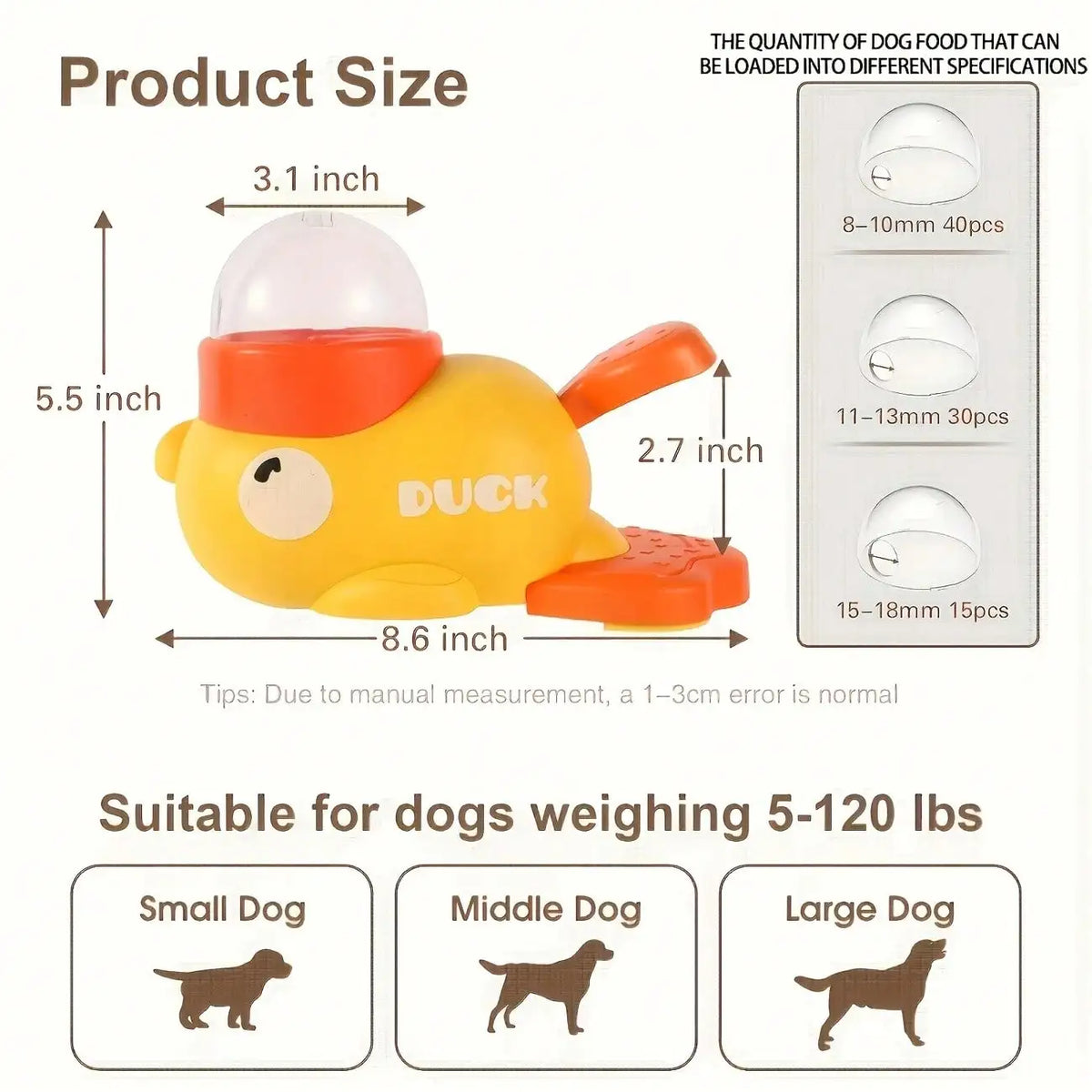 Yellow 2-in-1 dog slow feeder bowl and food puzzle toy by I YAN, duck-shaped treat dispenser for healthy eating and training.