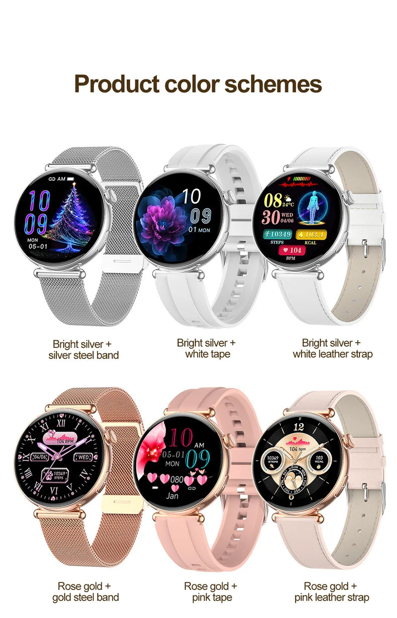 NEW 1.32inch Women Smartwatch AMOLED Screen ECG Sport Watch Blood Pressure Micro physical examination AI dial Health Smart Watch