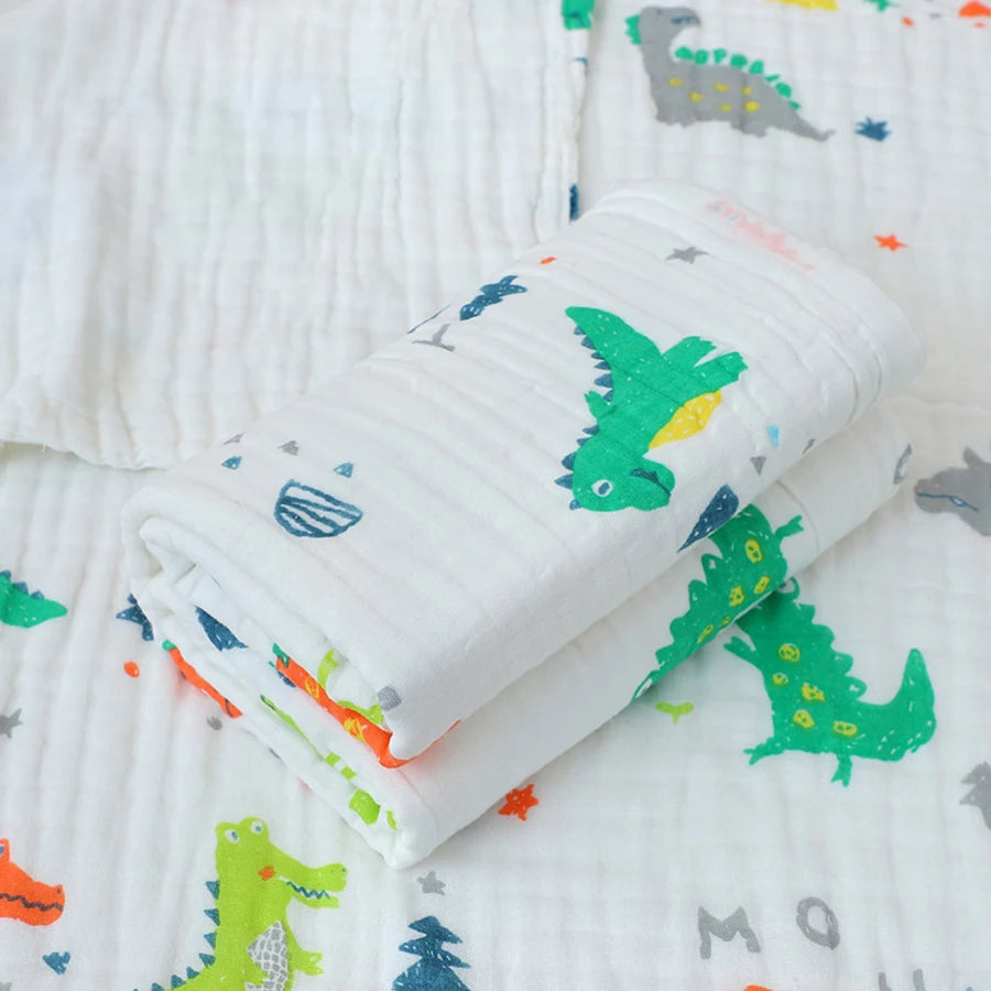 Baby Bath Towel Newborn Bathrobe 4-Layer Pure Cotton Gauze – Soft Swaddle Blanket & Washcloth for Boys & Girls - I YAN
