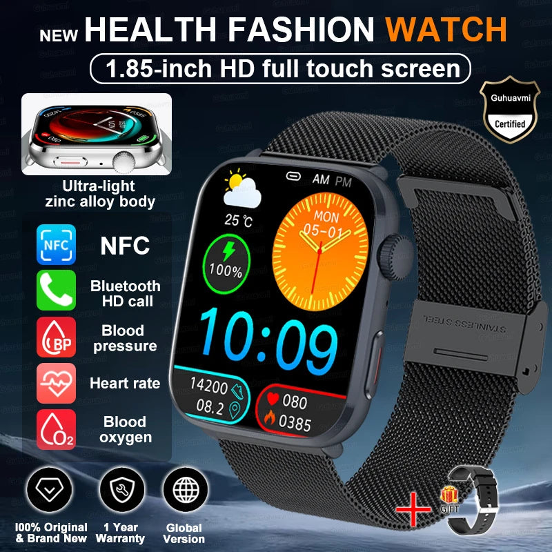 New Fashion NC SmartWatch For Men 1.85'' 240*284 AMOLED Screen Bluetooth Call Health Monitor Waterproof Sport Smartwatches Women