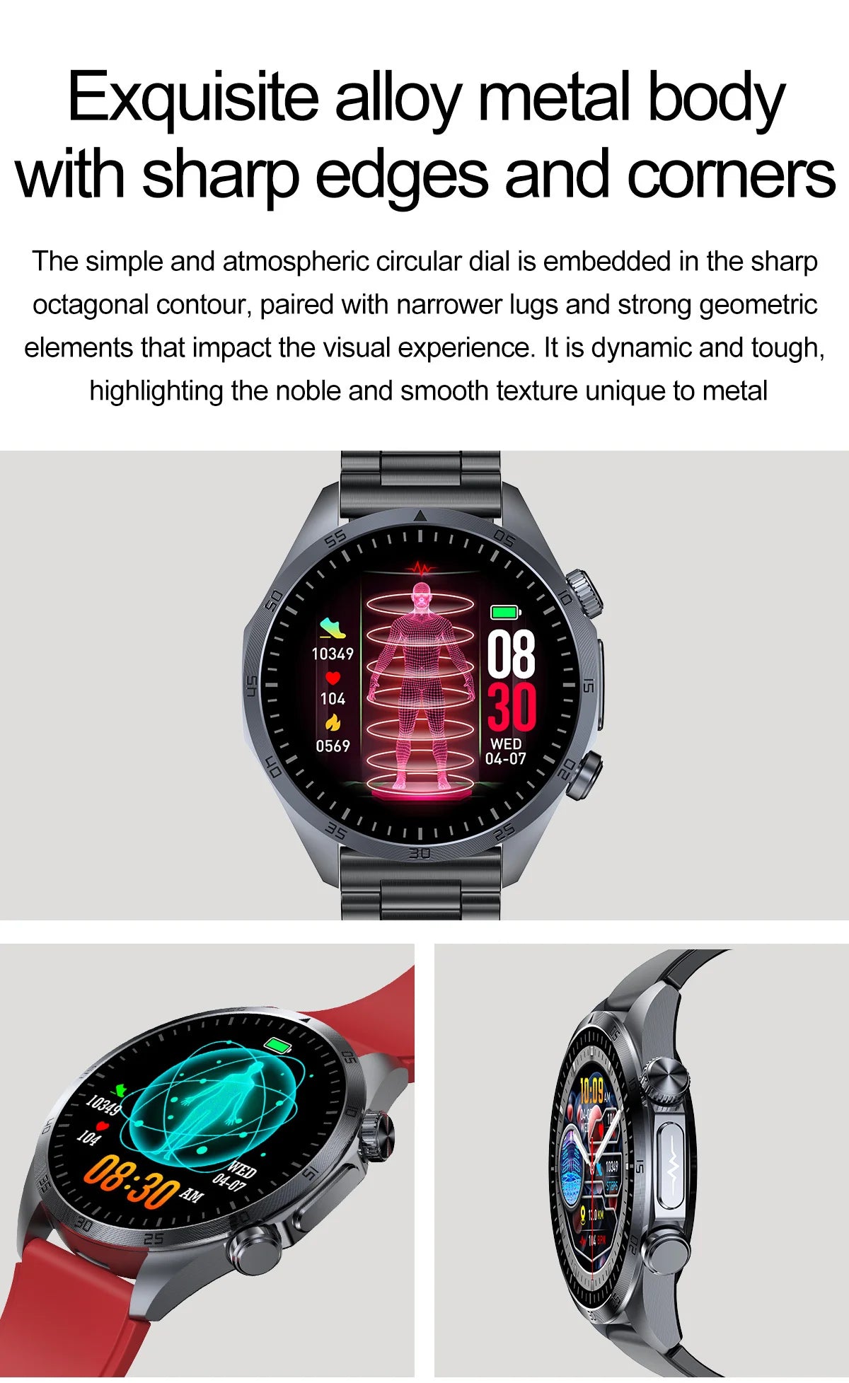 2026 New Pulse﻿ ECG+PPG Treatment Smart Watch Men Blood Lipid Uric Acid BP Body Fat Tired monitor Sports Health Call Smartwatch