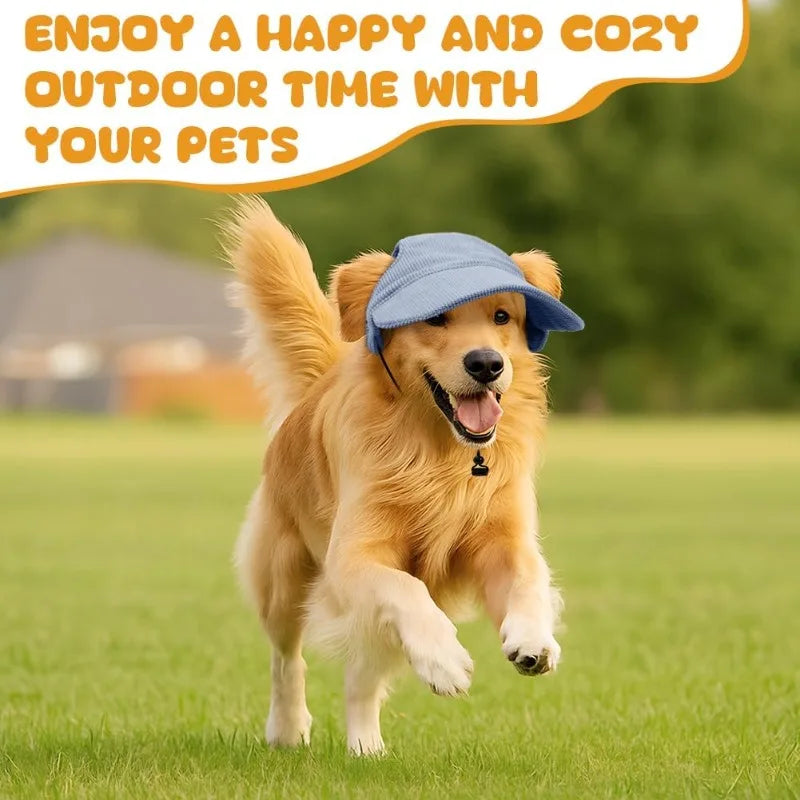 Adjustable Dog Baseball Cap Fashion Soft Breathable Pet Sun Protection Hat with Ear Holes Dog Parent-Child Hat For Dogs Cats
