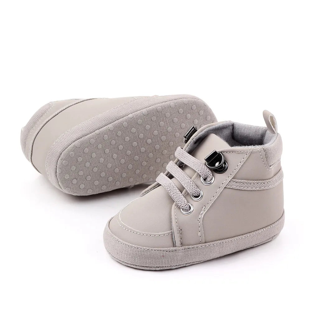 Baby boy casual ankle-covered boots by I YAN, toddler shoes for 0-1 years, outdoor prewalking footwear with soft sole design.