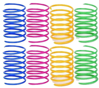 Set of 4 plastic cat toys by I YAN featuring colorful, lightweight designs for playful feline entertainment.