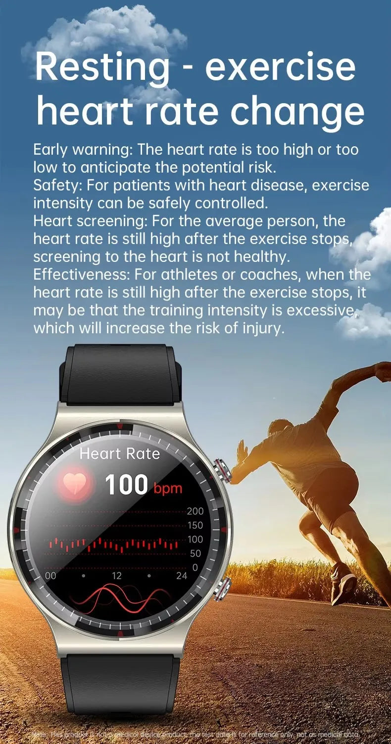 G08 Pro Men Amoled Smart WatchMedical Grade ECG Health Monitoring Heart Rate Blood Pressure Fitness Sport Smartwatch