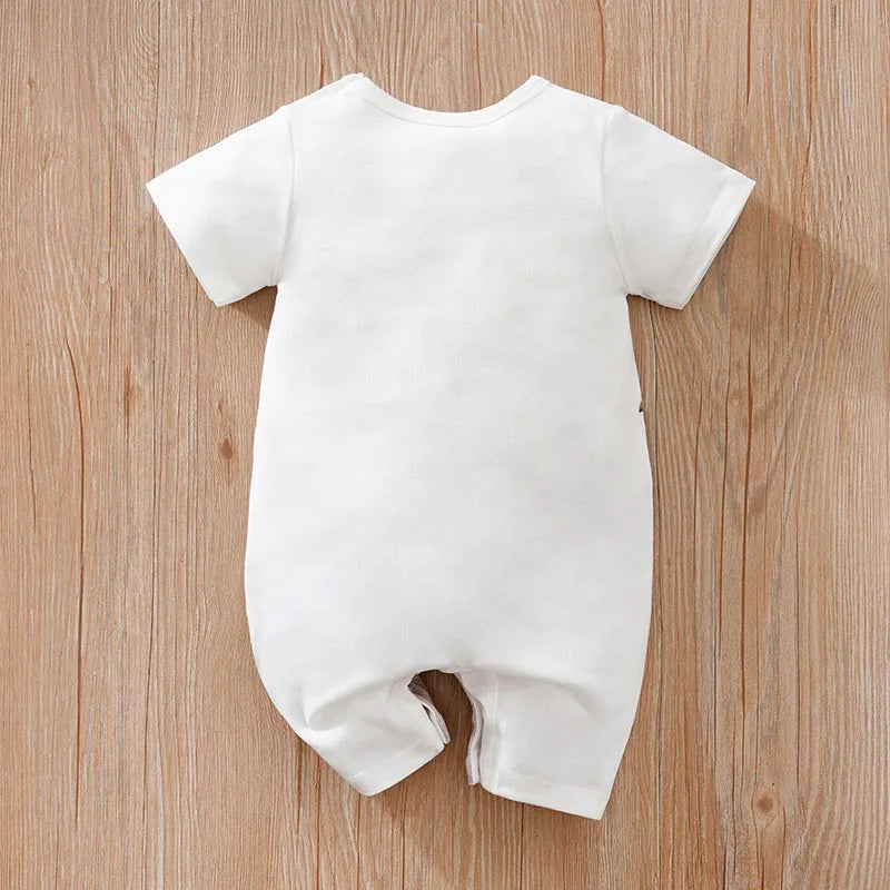 Baby Summer Bodysuit – Cute Cartoon Animal Print Short Sleeve Romper (0–18 Months) - I YAN