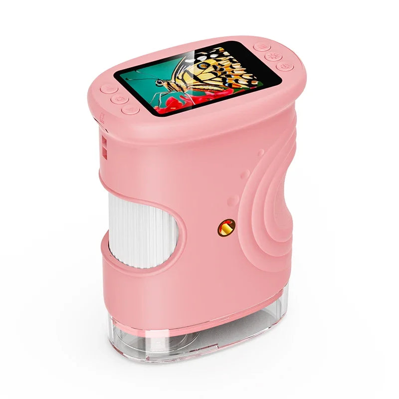 1000X Handheld Microscope for Kids 2.0" Screen Rechargeable Mini Pocket Digital Microscopes Portable Edu Gift Children Students - I YAN