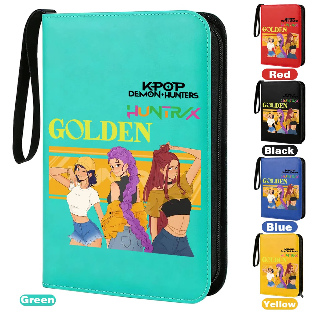 I YAN Demon Hunters card album binder with 400 pockets, PU zipper holder for collecting and storing trading cards or collectibles.