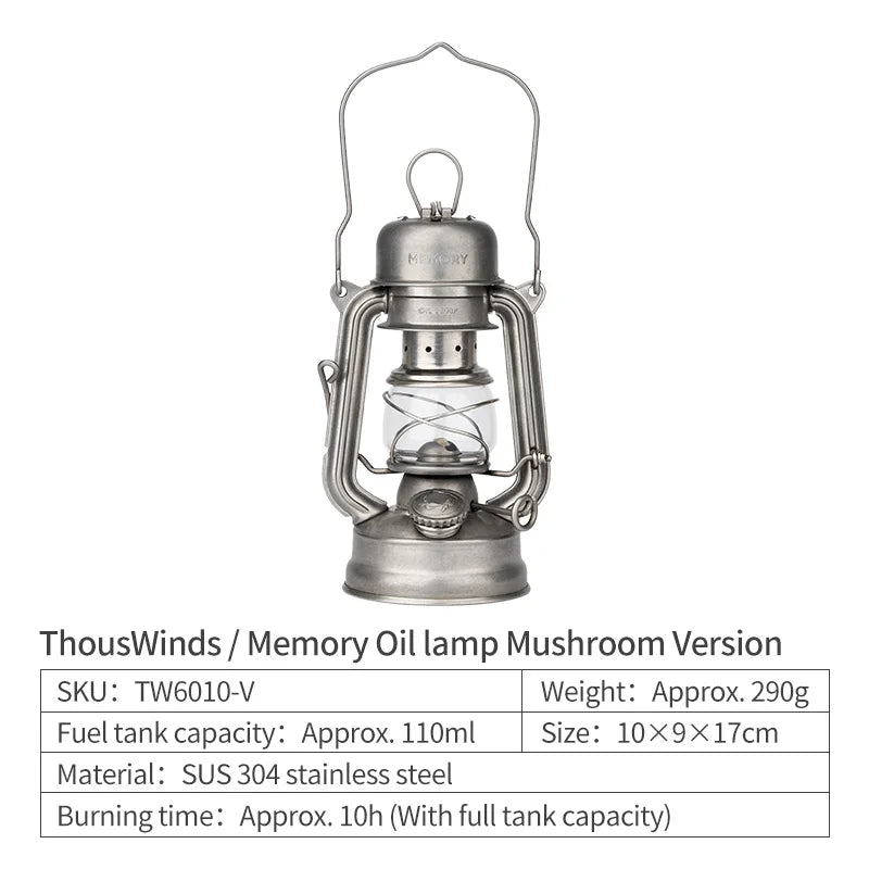 Oil Lamp Outdoor Portable Mini Camping Lantern Emotion Retro Lights for Hike Picnic Backpack Camping Supplies