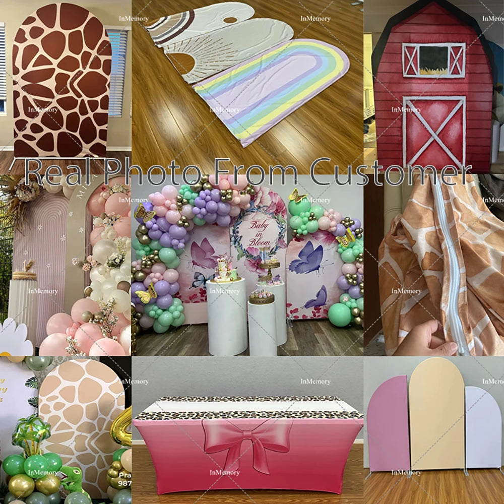Fairy Girl 1st Birthday Party Arch Backdrop Spring Garden Pink Purple Butterfly Floral Mushroom Door Baby Shower Backgrounds