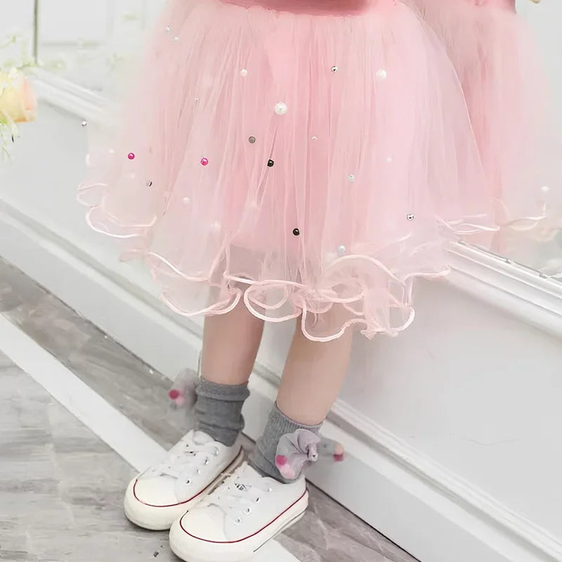 K-Pop Hunters Zoey Mira Rumi Children Sweaters Girls Tie-dye Sweatshirt Pink Pullovers Kids Tops Tulle Princess Dresses Suit