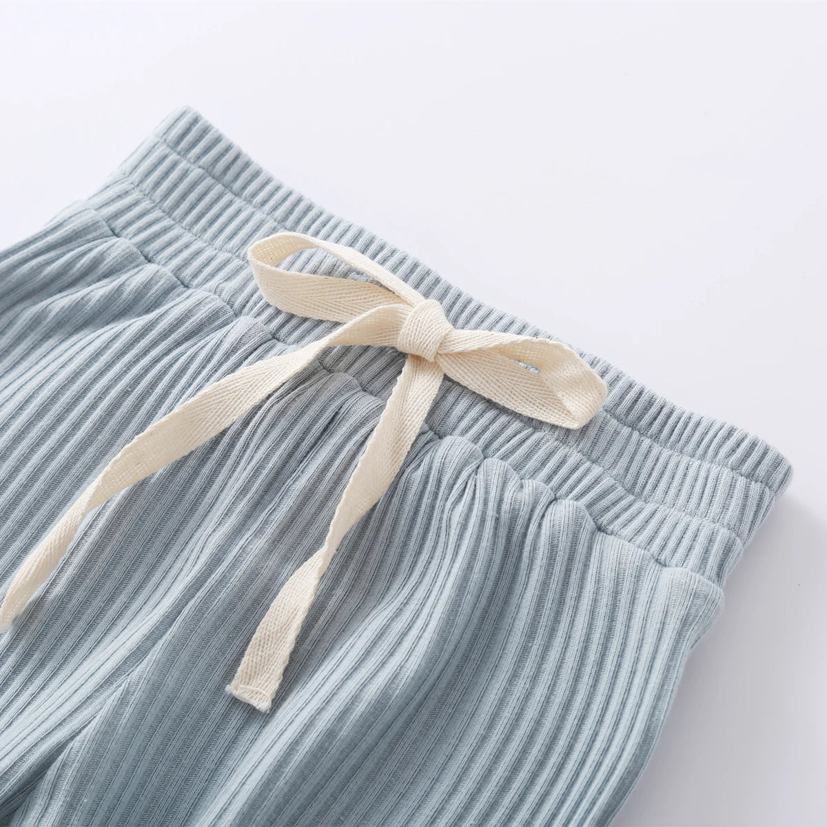Baby girl and boy spring autumn ribbed and plaid long sleeve bodysuits with elastic pants, I YAN 2-piece infant clothing set.