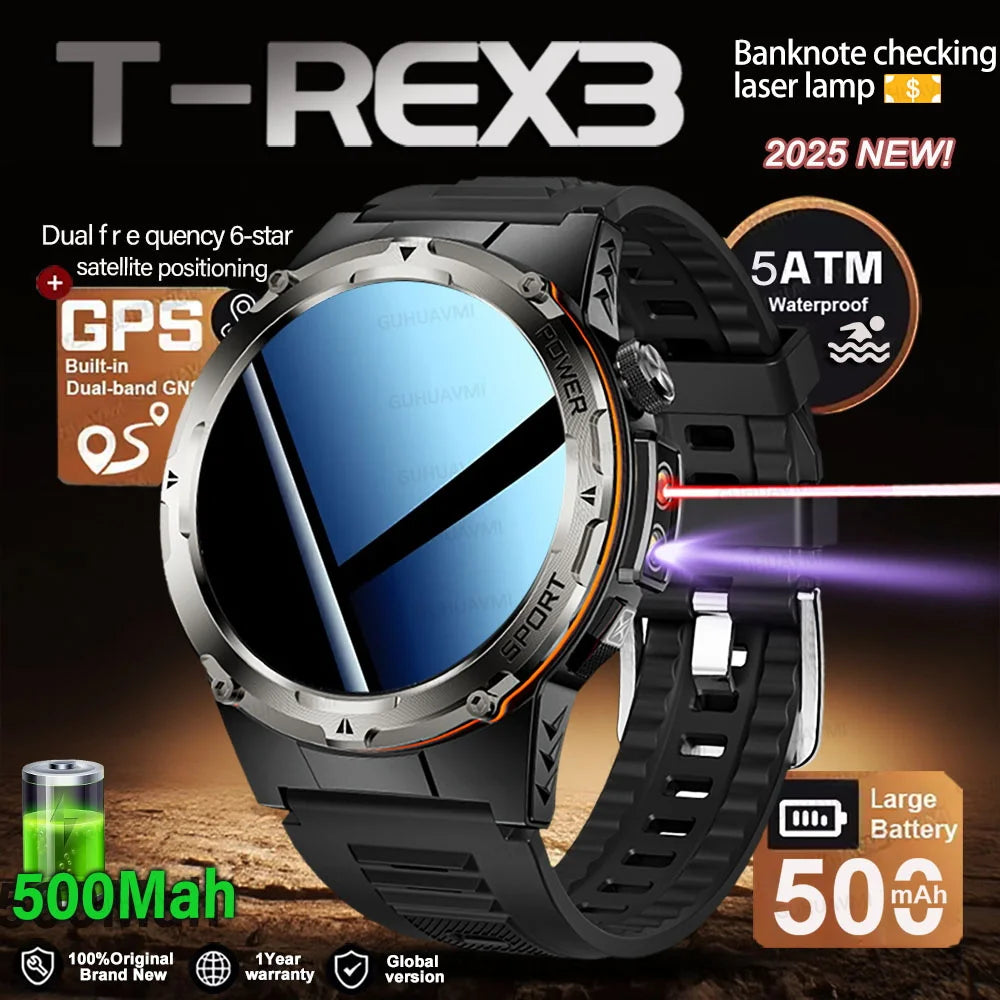 NEW Top Popular Outdoors GPS tracker Sports Smart Watch Men 500mAh NFC HD Call IP68 depth waterproof Smart Watch T-REX3 Men
