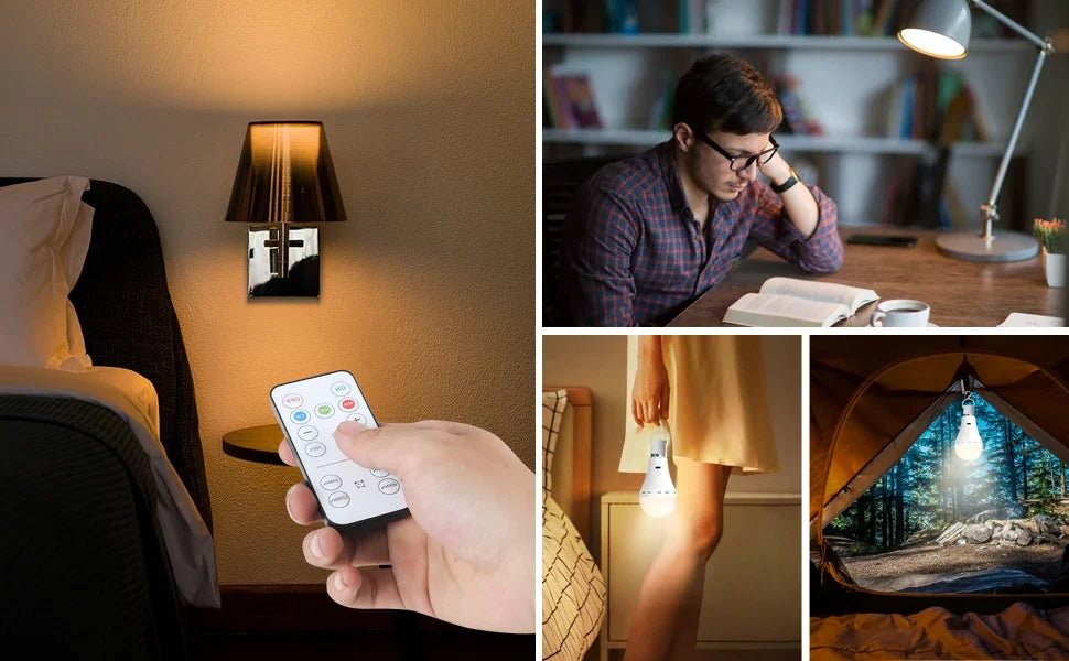 Rechargeable Light Bulb RGB color USB Led Bulb  Smart Bulb Dimmable E27 Bulbs with Timing Cordless Battery Operated Light Bulb