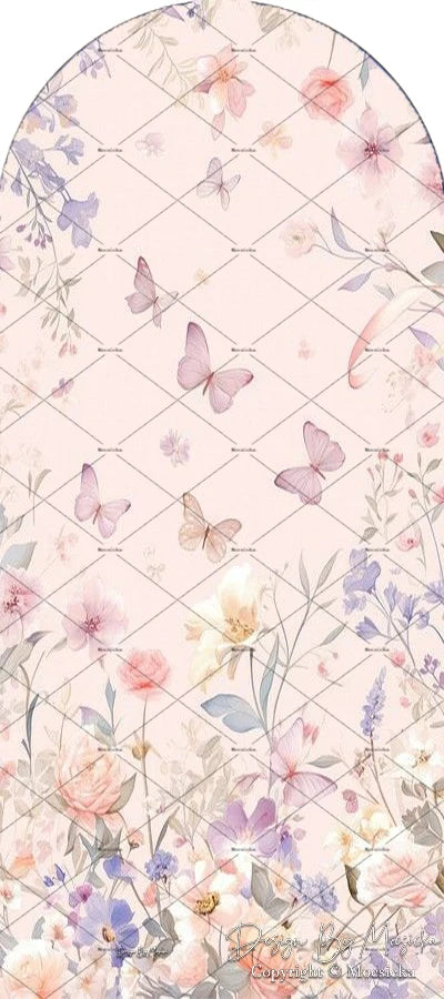 Mocsicka Custom Chiara Arch 2-sided Backdrop Flower Fairy Girl 1st Birthday Party Background Wildflower Baby Shower Photo Booth