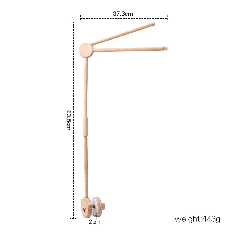 Wooden Baby Crib Mobile with Music Box – Bed Bell Hanging Rattle for Newborns 0-12M - I YAN