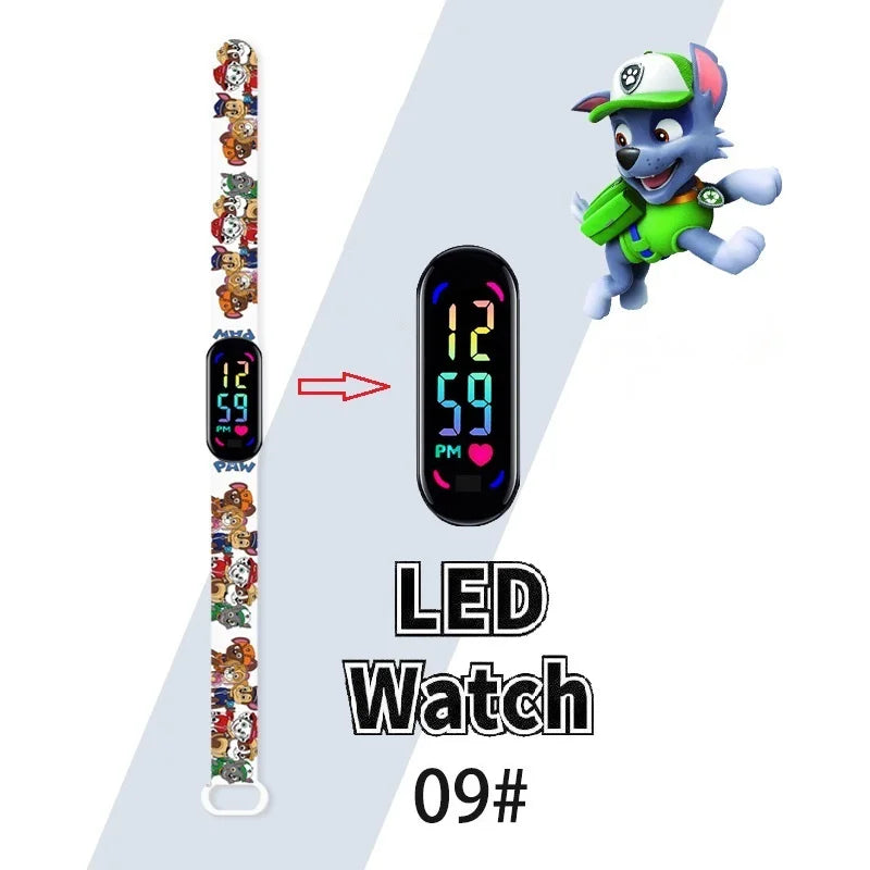 Kids Cartoon LED Touch Screen Watch – Silicone Strap Digital Wristwatch Student Gift for Boys & Girls - I YAN