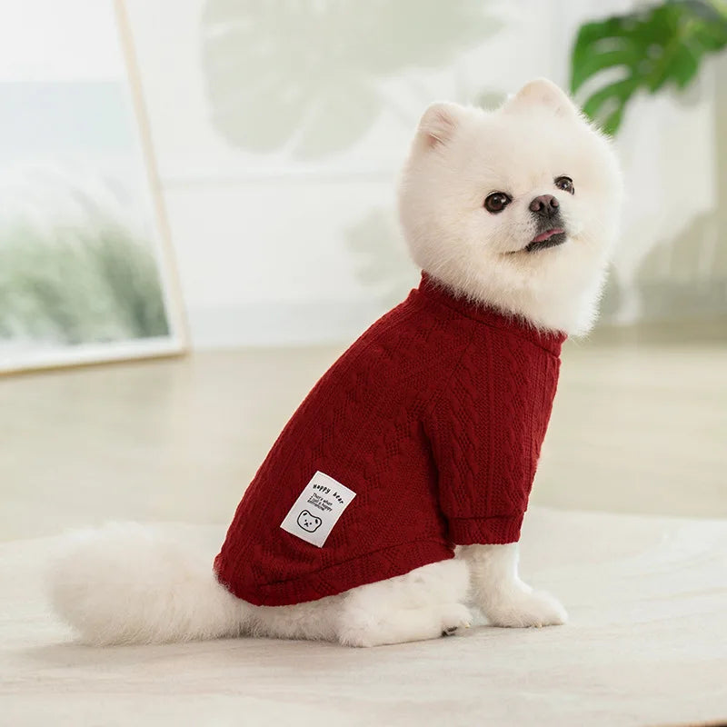 Solid Cozy Cat & Small Medium Dog Knit Sweaters - Warm Autumn Winter Pet Wear - Factory Direct Wholesale