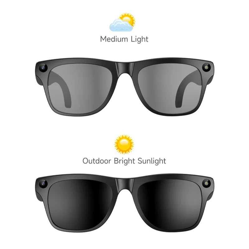 For Xiaomi AI Smart Glasses Photochromic Glasses 4K HD Camera Chat GPT Bluetooth Call Video Music Touch Translate Sunglasses