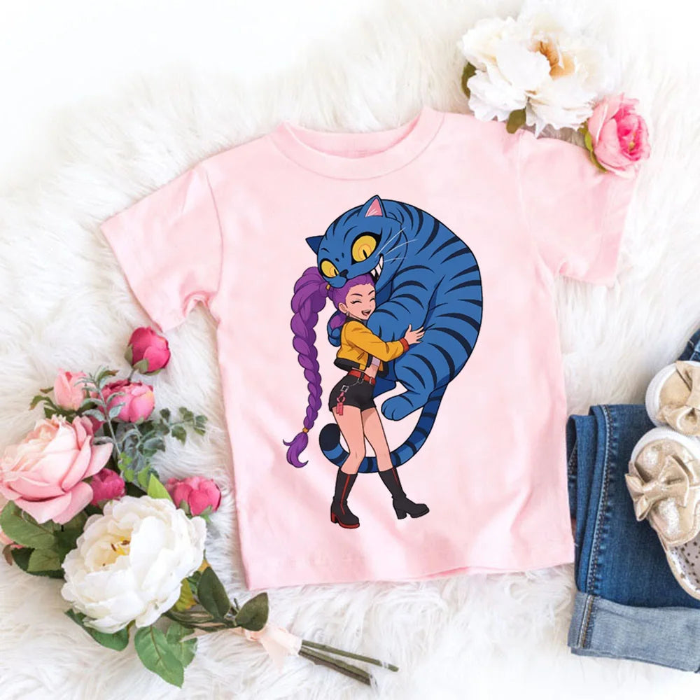 Fashion Movie Kids T-shirt KPop Demon Hunters  Funny Gift for Fans Tshirt K-Pop Demon Hunters Clothes Cool Girls Tee Top
