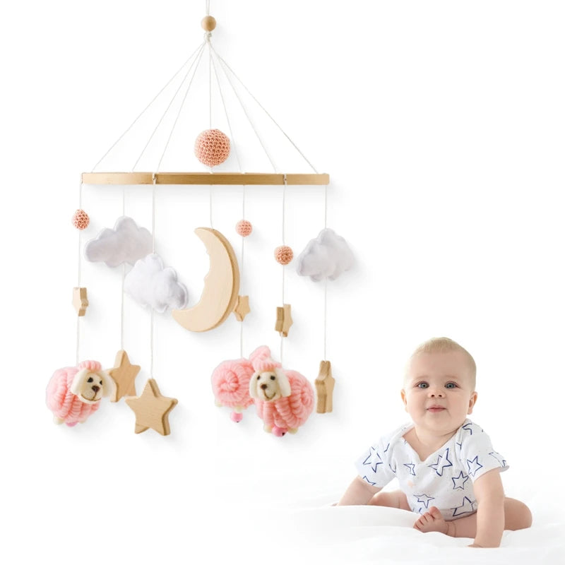 Cartoon Bee Baby Crib Mobile – Wooden Bed Bell Rattle Toy for Newborns 0-12M - I YAN