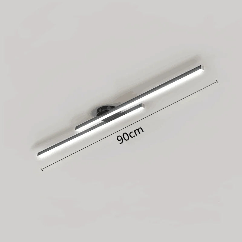 Long Aluminium LED Ceiling Light Modern Creative Design Ceiling Lamp Indoor Lighting Fixture Hallway Balcony Aisle Office Lustre