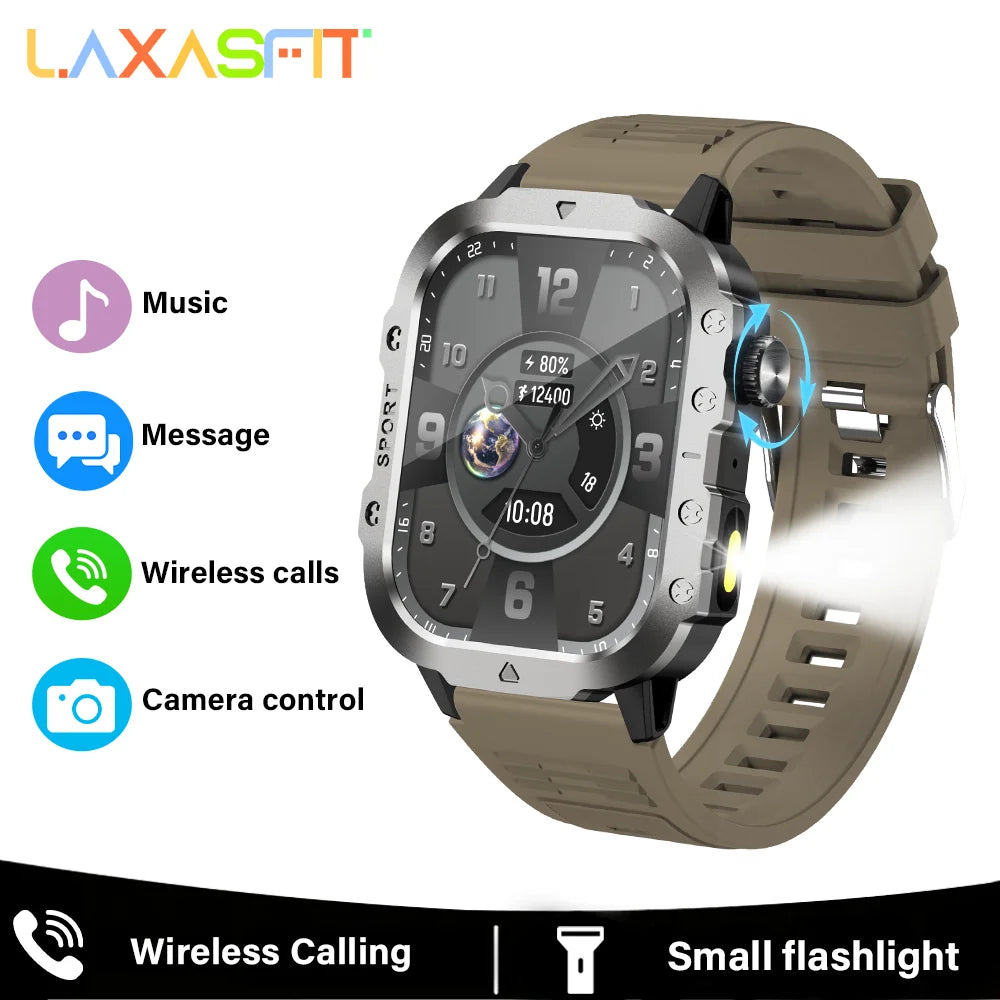 LAXASFIT 2025 New Smartwatch 2.01-inch HD Music Player Health Monitoring Bluetooth Calling Sports Smartwatch Holiday Gifts