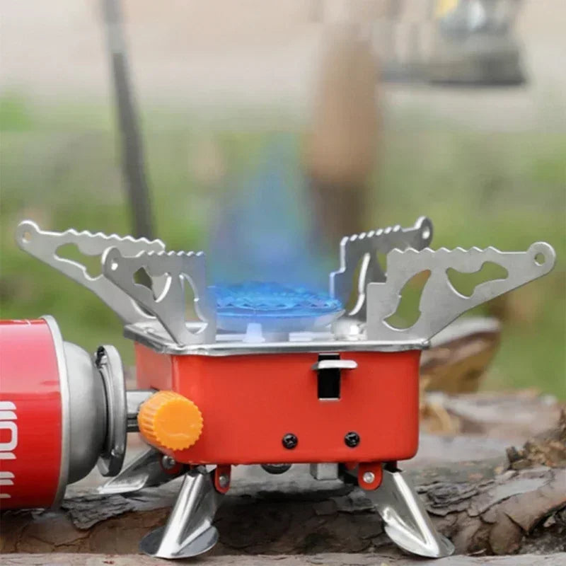 New Can Foldable Windproof Outdoor Gas Stove, Suitable for Backpacking, Camping, Hiking, Picnicking and Barbecuing