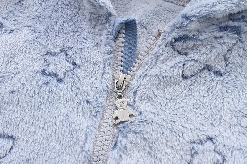 Autumn Winter Newborn Baby overalls Flannel Hooded Kids Baby Girl Rompers 0-1 Years Toddler Boy Jumpsuit Outfits