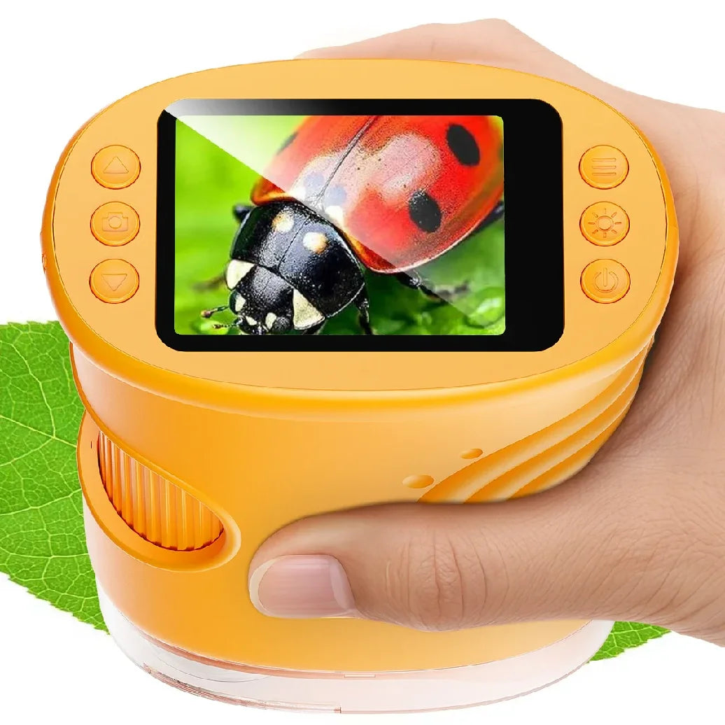 1000X Handheld Microscope for Kids 2.0" Screen Rechargeable Mini Pocket Digital Microscopes Portable Edu Gift Children Students - I YAN