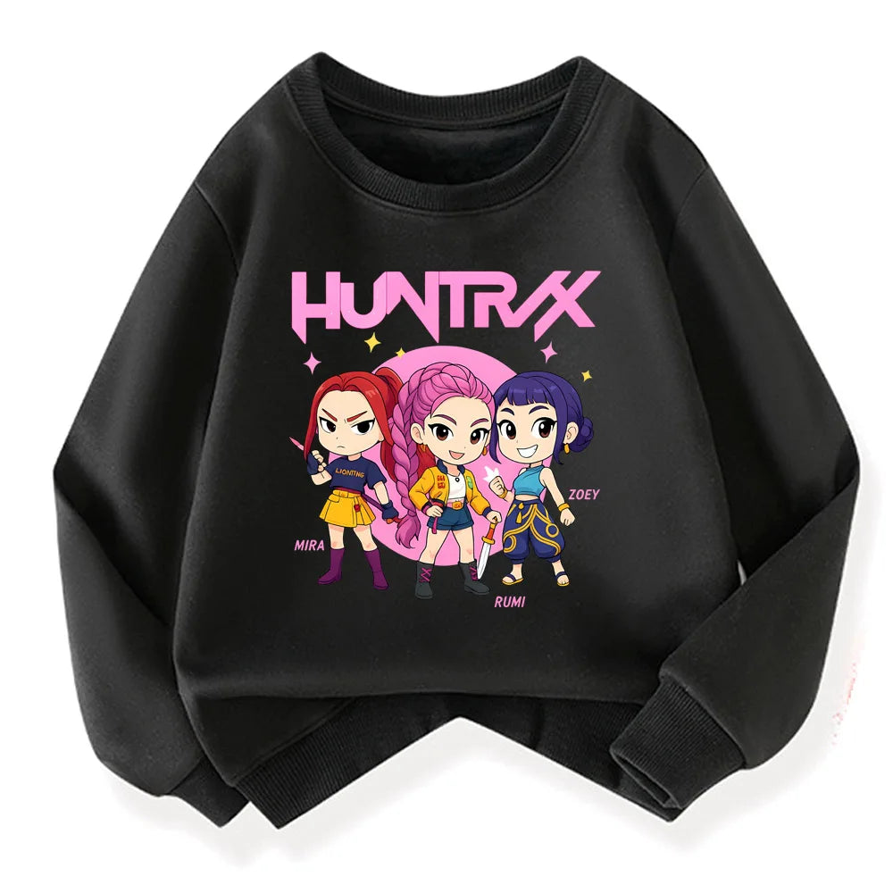 Kpop Demon Hunter Fashion Kids Incredibox Hoodie Warm Sweatshirts Children's Winter Soft Clothing Cartoon Cotton Thick Hoodie