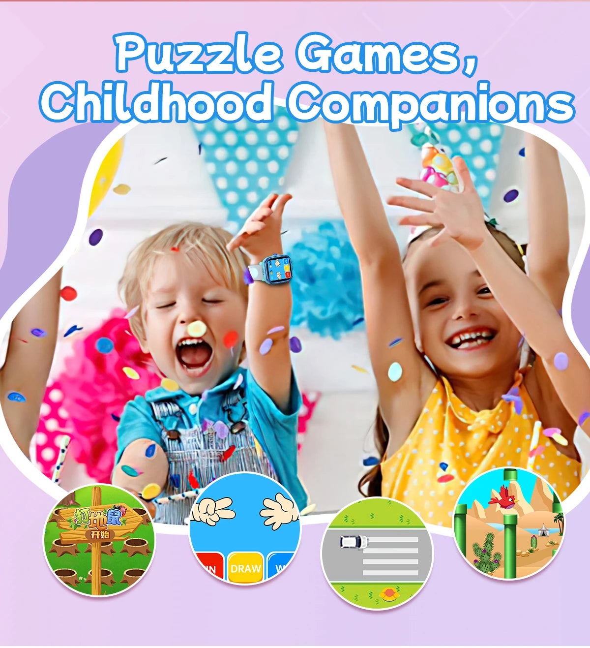 2026 Children's Smart Watch Multiple Learning Modes – Early Education Health Monitor LED Flashlight IP68 Waterproof - I YAN