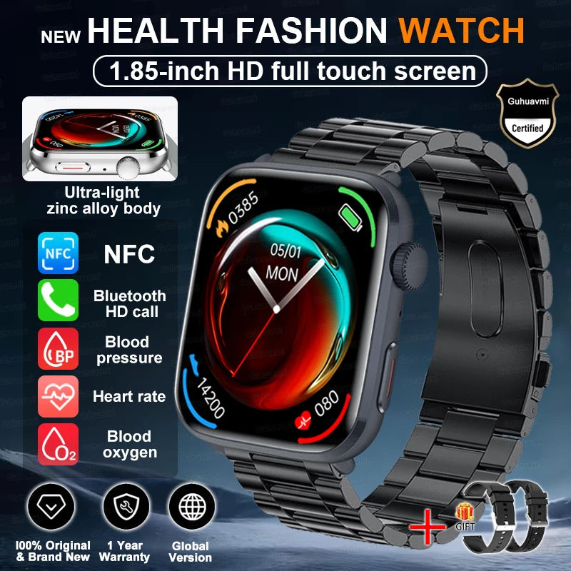 New Fashion NC SmartWatch For Men 1.85'' 240*284 AMOLED Screen Bluetooth Call Health Monitor Waterproof Sport Smartwatches Women