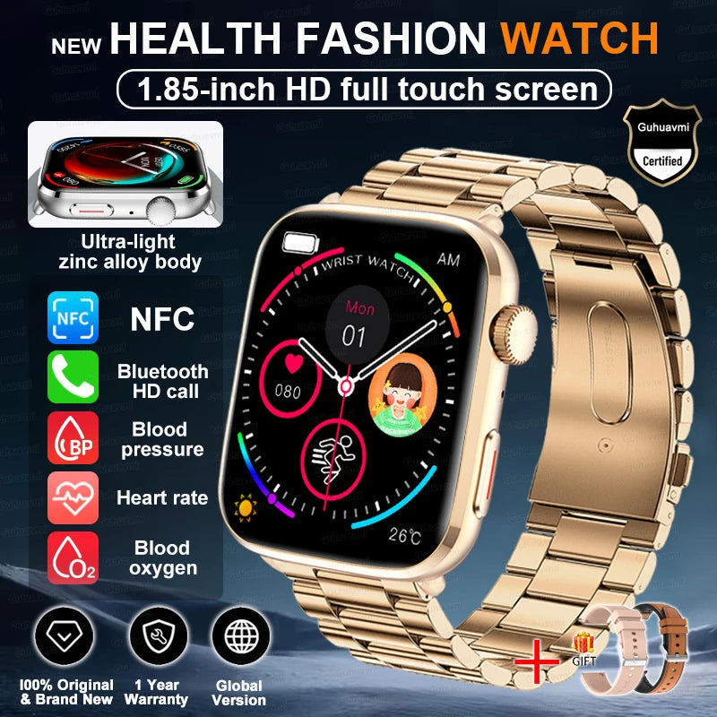 New Fashion NC SmartWatch For Men 1.85'' 240*284 AMOLED Screen Bluetooth Call Health Monitor Waterproof Sport Smartwatches Women