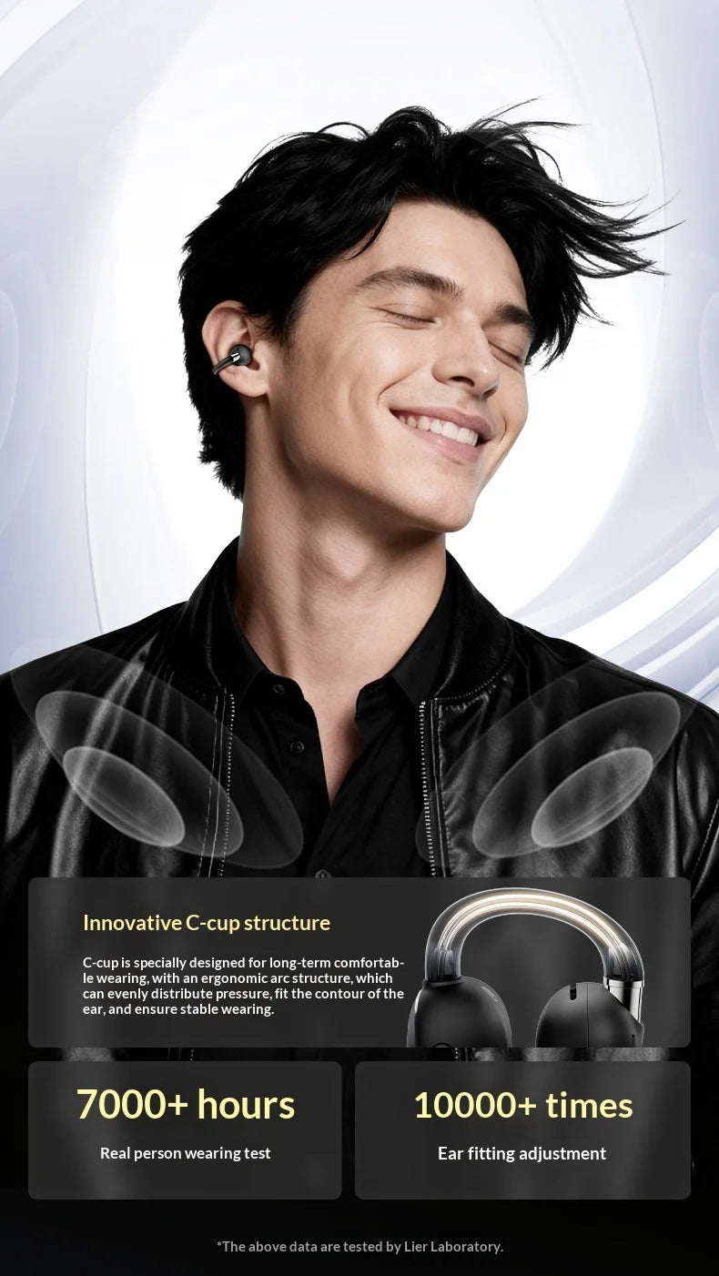 EarFun Clip 2 Open Ear Sport Bluetooth Earphones Hi-Res Sound AI Translation IP55 Waterproof Long Battery Life for Outdoor
