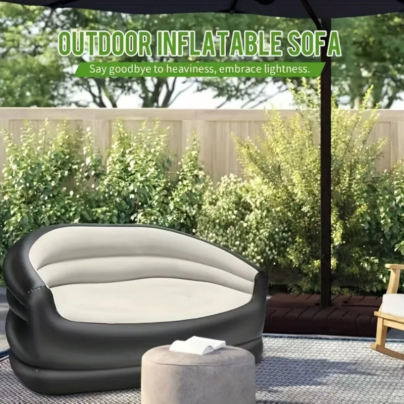 Outdoor inflatable sofa, portable air lounger with pump, portable sofa  adult lazy sofa   bed convenient foldable