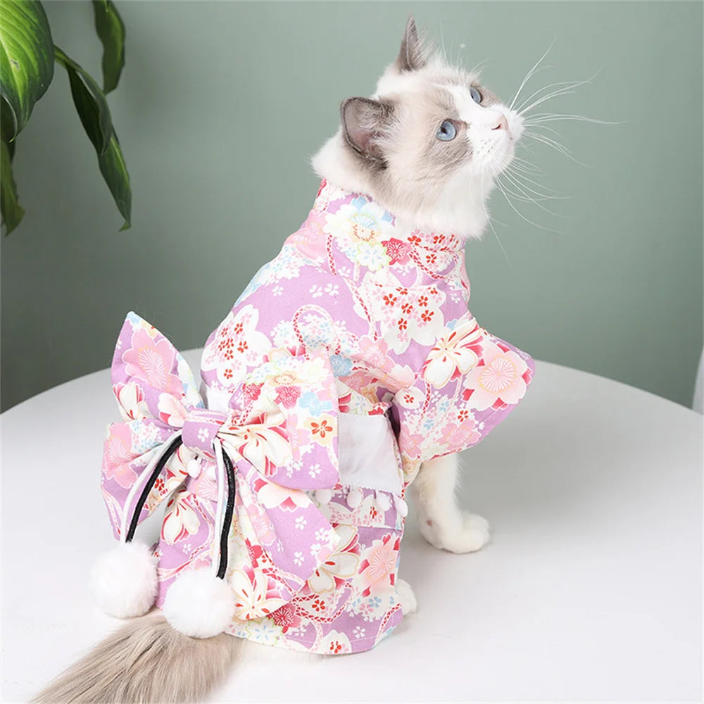Festival Formal Pet Dog National Costume for Small Medium Dogs Japanese Style Puppy Cat Clothes French Bulldog Shiba Inu Kimono
