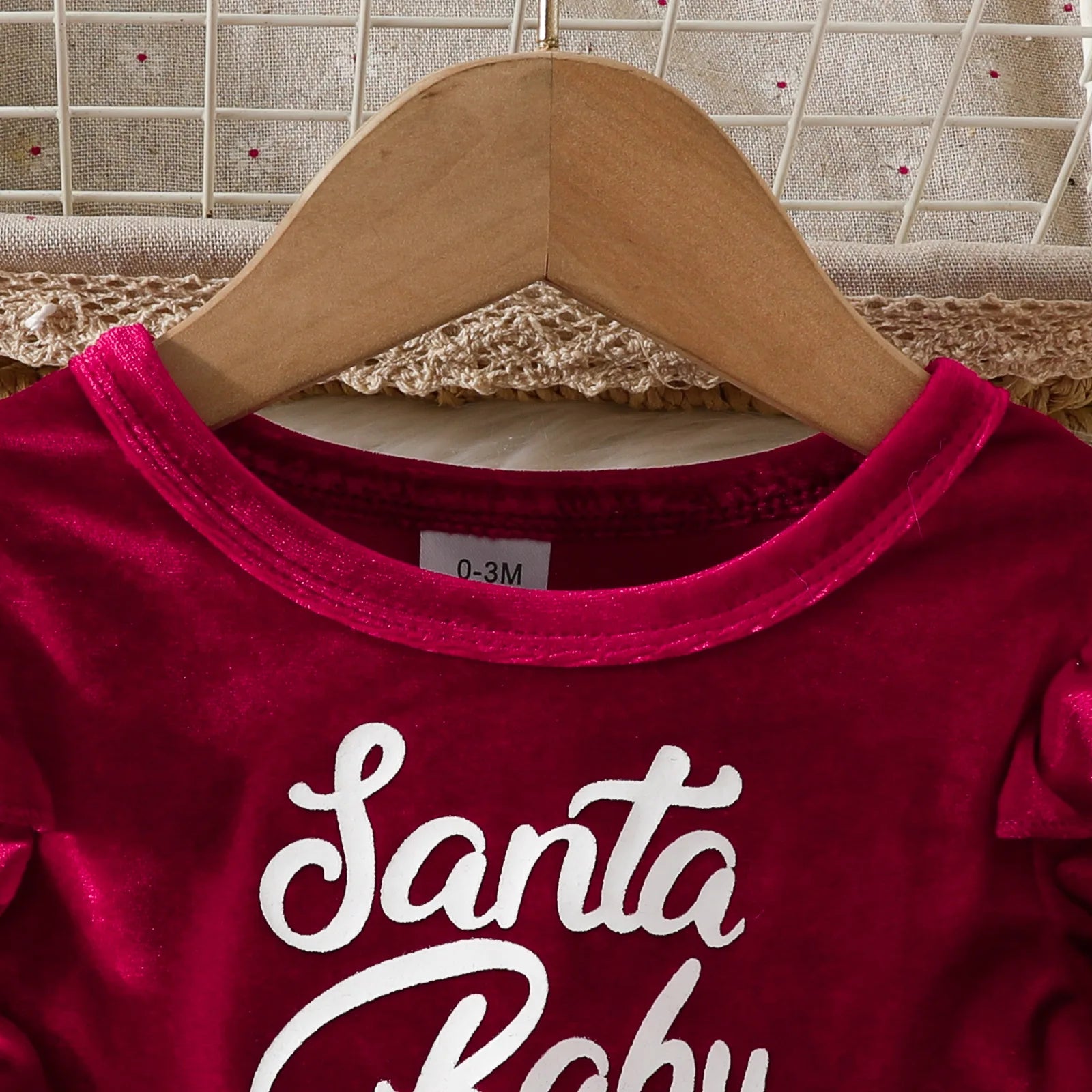 Baby New Year Dresses Girls Letter"Santa Baby" Velvet Christmas Bodysuit Dress For Girls Newborn My First Christmas Baby Costume