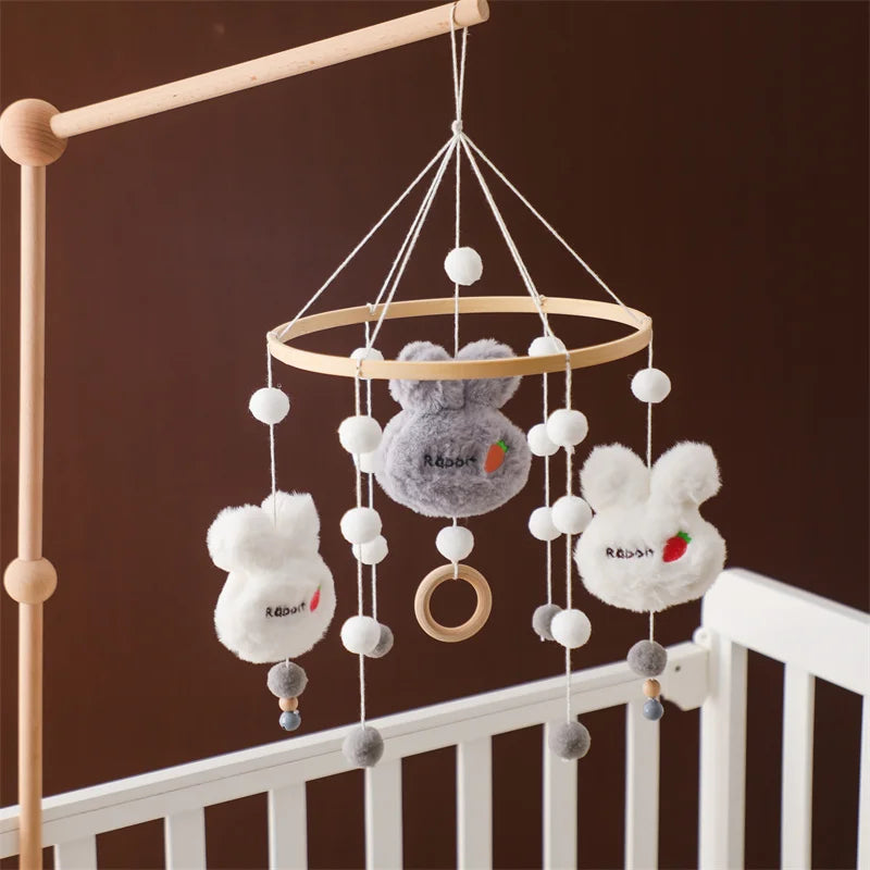 Hot Air Balloon Wooden Baby Crib Mobile – Musical Bed Bell & Rattles for Newborns 0–12M - I YAN